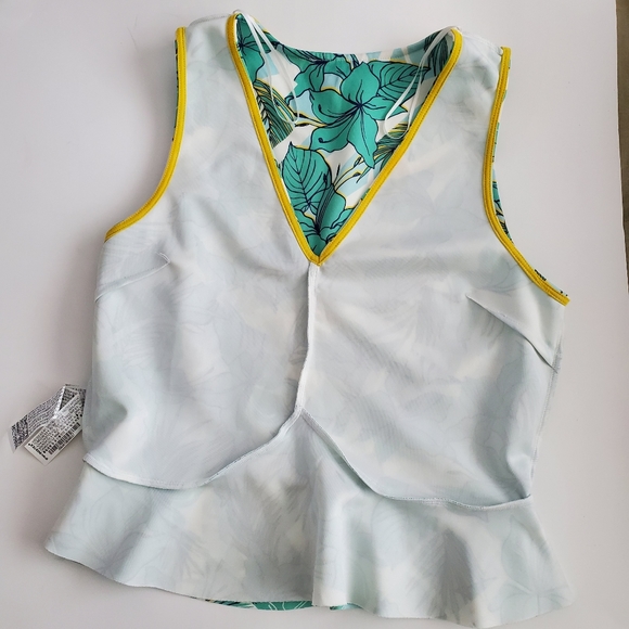 Zara Trafaluc Tropical Leaf Print Peplum Top, M - Picture 8 of 8